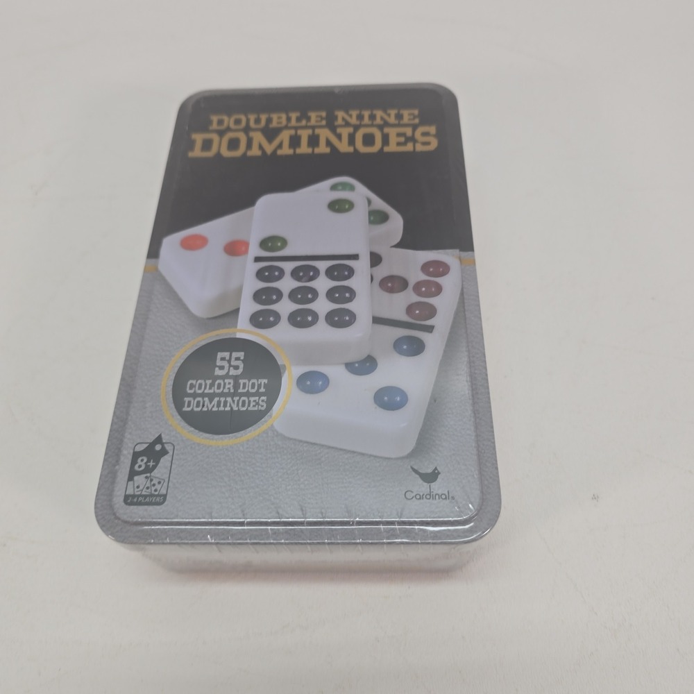 Vintage Cardinal Premier Edition Double Nine Jumbo Color Dot Dominoes Complete